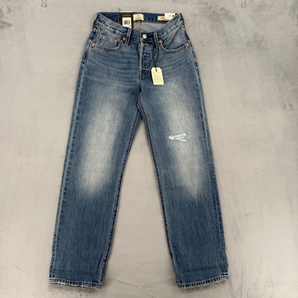 Levi's 501 '90s Selvedge Denim Light Wash Straight Leg Jeans Women's Sz W24 L30 - Picture 2 of 15